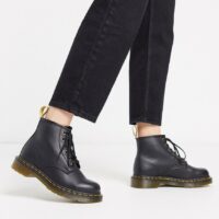 Dr martens - 101 - Chaussures en matière vegan à 6 illets - Noir Asos